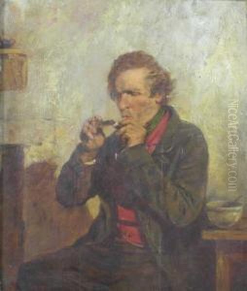 The Pipe Smoker Oil Painting by John Blake Macdonald