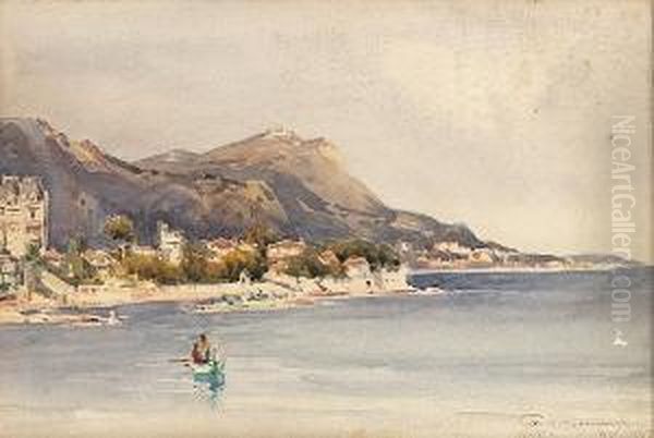 Beaulieu; San Remo And Another View Of The Cote D'azur, Three Oil Painting by William Alister Macdonald