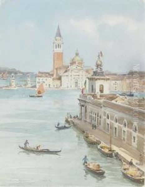 San Giorgio Maggiore From The Dogana, Venice Oil Painting by William Alister Macdonald