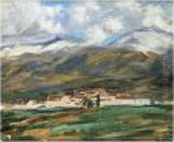 Snow On The Hills, Ronda Oil Painting by William Alister Macdonald