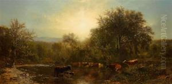 Cows Watering by James McDougal Hart