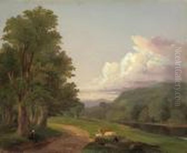 ''landscape, Albany, 1850'' Oil Painting by James McDougal Hart