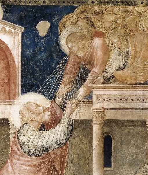 Scenes from the Life of St John the Evangelist- 3. Ascension of the Evangelist (detail) 1320 Oil Painting by Giotto Di Bondone