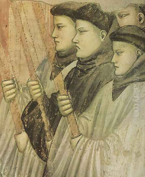 Scenes from the Life of Saint Francis- 4. Death and Ascension of St Francis (detail 3) 1325 Oil Painting by Giotto Di Bondone