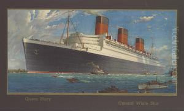 R.m.s. Queen Mary Oil Painting by William Macdowell