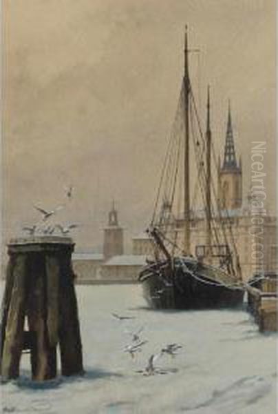 Winter Morning, Stockholm Oil Painting by William Macdowell