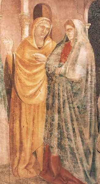 Scenes from the Life of St John the Baptist- 1. Annunciation to Zacharias (detail) 1320 Oil Painting by Giotto Di Bondone