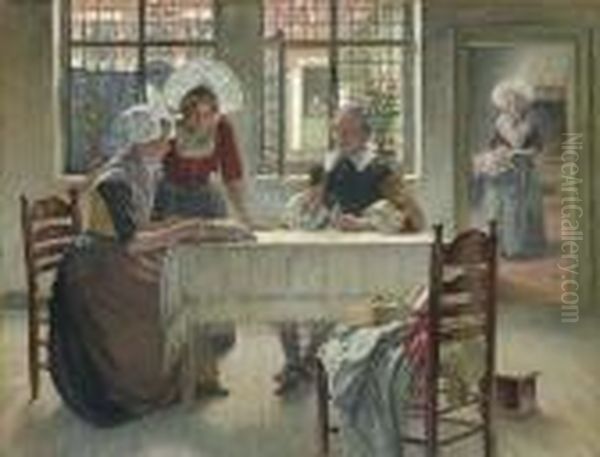 Dutch Interior Oil Painting by Walter MacEwen