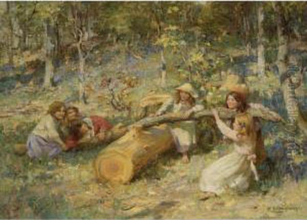 See-saw Oil Painting by William Stewart MacGeorge