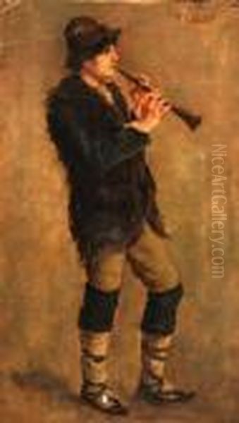 The Piper Oil Painting by William Stewart MacGeorge