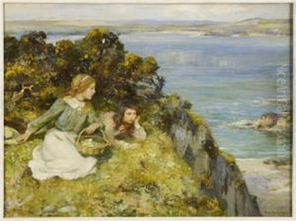 On The Cliff-top Oil Painting by William Stewart MacGeorge