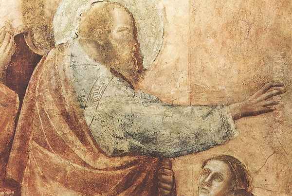 Scenes from the Life of St John the Evangelist- 2. Raising of Drusiana (detail 1) 1320 Oil Painting by Giotto Di Bondone