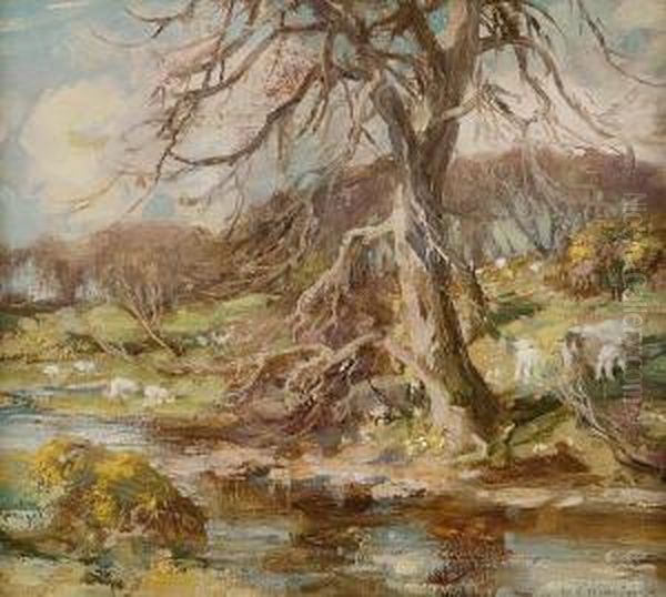 Springtime In Galloway Oil Painting by William Stewart MacGeorge