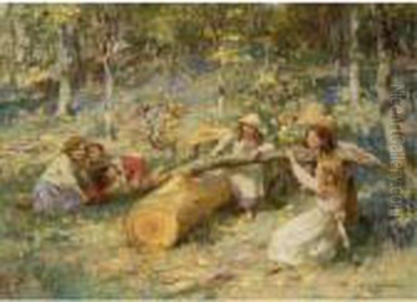 See-saw Oil Painting by William Stewart MacGeorge