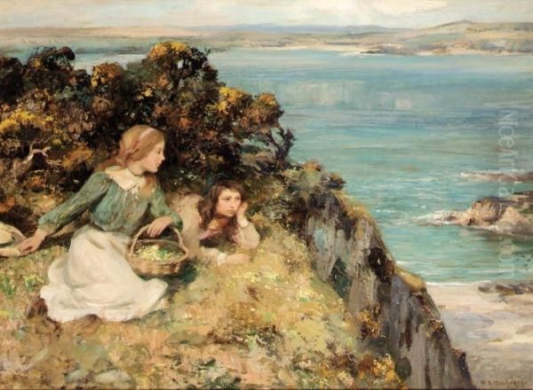 Cliff Top Oil Painting by William Stewart MacGeorge