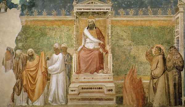 Scenes from the Life of Saint Francis- 6. St Francis before the Sultan (Trial by Fire) 1325 by Giotto Di Bondone