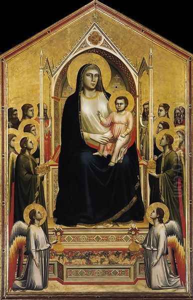 Ognissanti Madonna (Madonna in Maesta) c. 1310 Oil Painting by Giotto Di Bondone