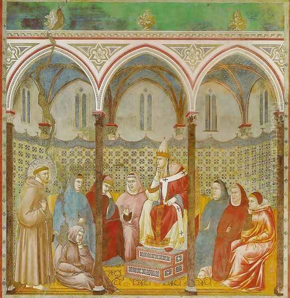 Sermon before Honorius III (Predica davanti a Onorio III) Oil Painting by Giotto Di Bondone