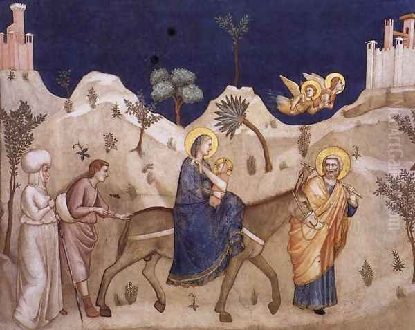 The Flight into Egypt 1310s Oil Painting by Giotto Di Bondone