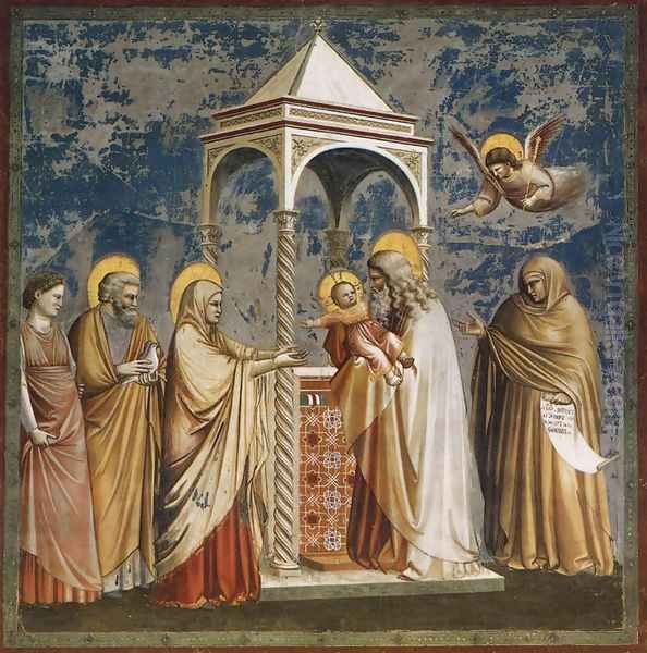 No. 19 Scenes from the Life of Christ- 3. Presentation of Christ at the Temple 1304 Oil Painting by Giotto Di Bondone