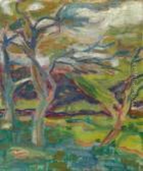 Waldlandschaft Oil Painting by Helmut Macke