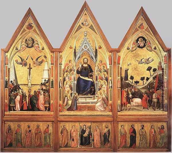 The Stefaneschi Triptych (recto) c. 1330 Oil Painting by Giotto Di Bondone