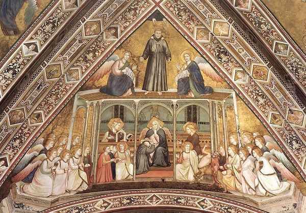 Franciscan Allegories- Allegory of Obedience c. 1330 Oil Painting by Giotto Di Bondone