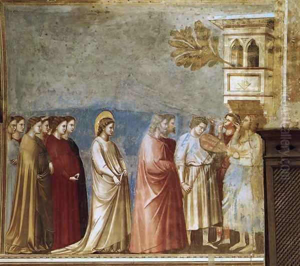 No. 12 Scenes from the Life of the Virgin- 6. Wedding Procession 1304-06 Oil Painting by Giotto Di Bondone