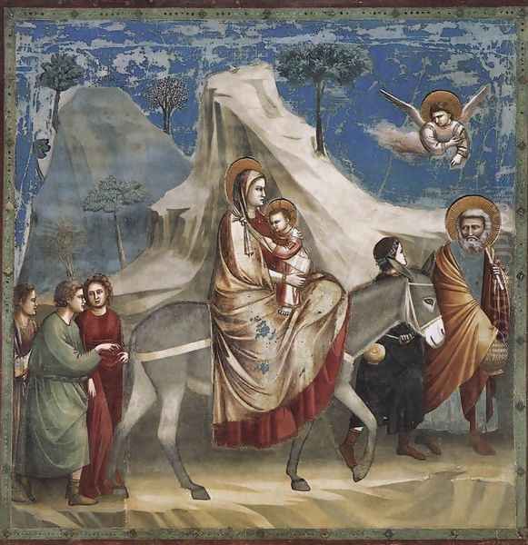 No. 20 Scenes from the Life of Christ- 4. Flight into Egypt 1304-06 Oil Painting by Giotto Di Bondone