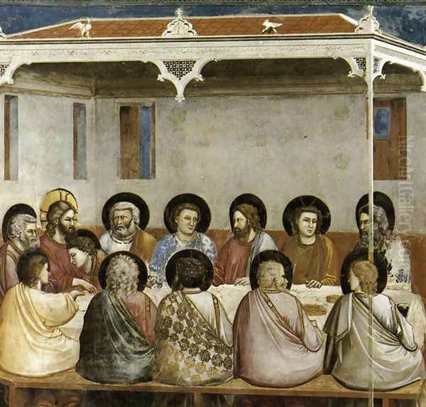 No. 29 Scenes from the Life of Christ- 13. Last Supper 1304-06 Oil Painting by Giotto Di Bondone