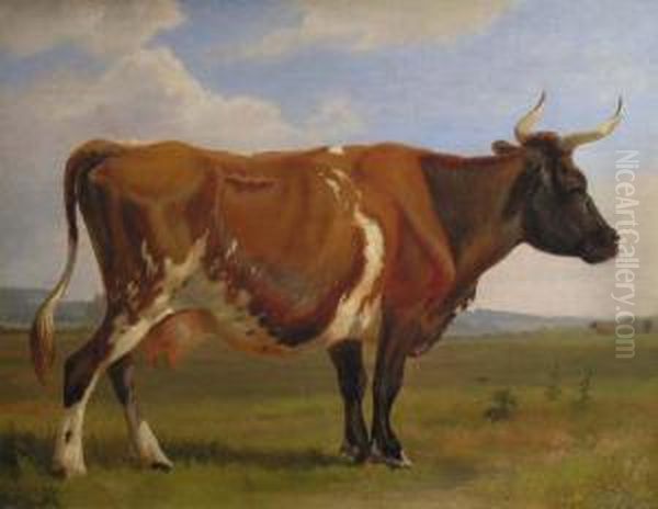 Vache Oil Painting by Adolf Henrik Mackeprang