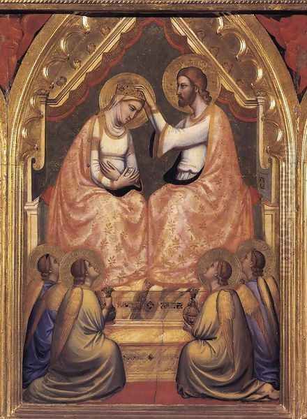 Baroncelli Polyptych- Coronation of the Virgin c. 1334 Oil Painting by Giotto Di Bondone