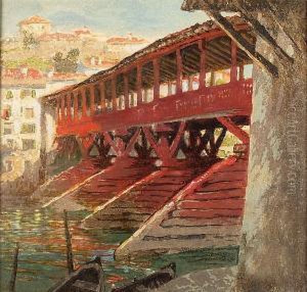 The Bassano Bridge Oil Painting by Charles Hodge Mackie