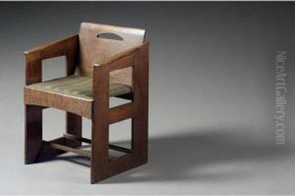 A Fine Armchair, Designed For The Willow Tea Rooms Oil Painting by Charles Rennie Mackintosh