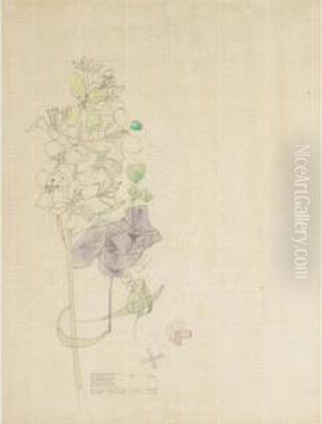 Mustard-seed Flower, Holy Island Oil Painting by Charles Rennie Mackintosh