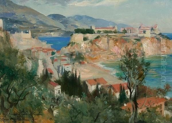 Sketch On The Spot, Monaco Oil Painting by Thomas Eyre Macklin