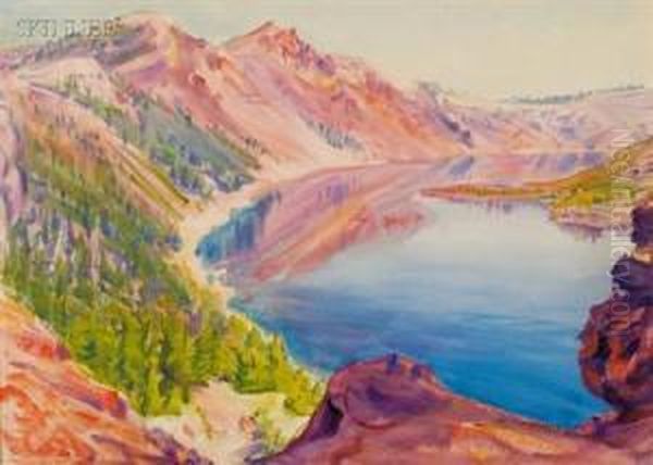 Crater Lake Oil Painting by Dodge Macknight