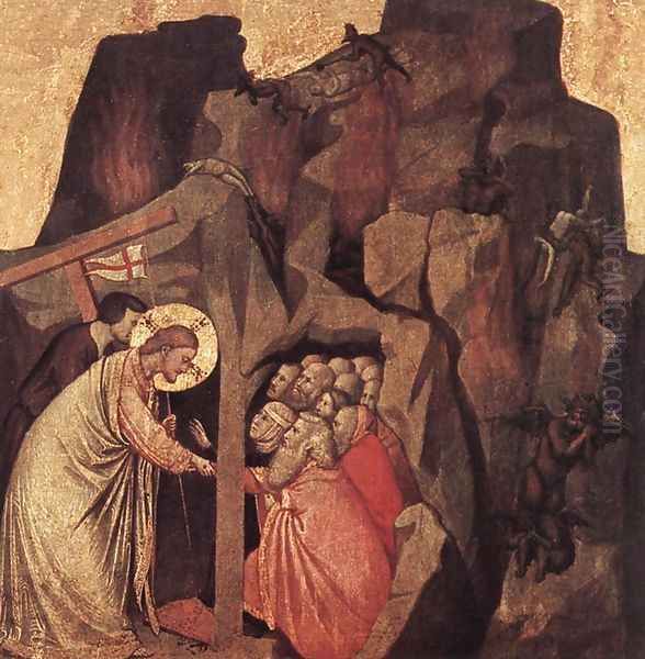 Descent into Limbo 1320-25 Oil Painting by Giotto Di Bondone