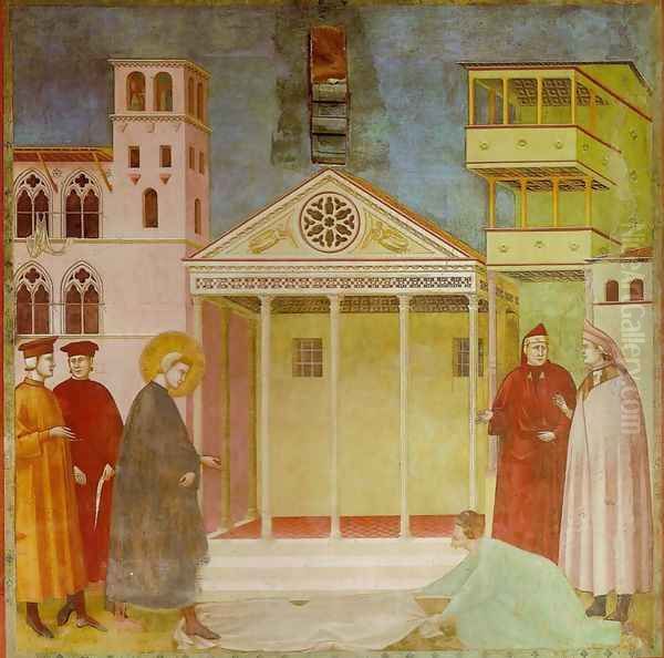 Homage of a Simple Man (Omaggio di un semplice) Oil Painting by Giotto Di Bondone