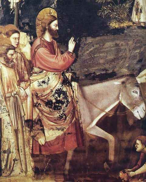 No. 26 Scenes from the Life of Christ- 10. Entry into Jerusalem (detail) 1304-06 Oil Painting by Giotto Di Bondone