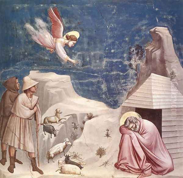 No. 5 Scenes from the Life of Joachim- 5. Joachim's Dream 1304-06 Oil Painting by Giotto Di Bondone