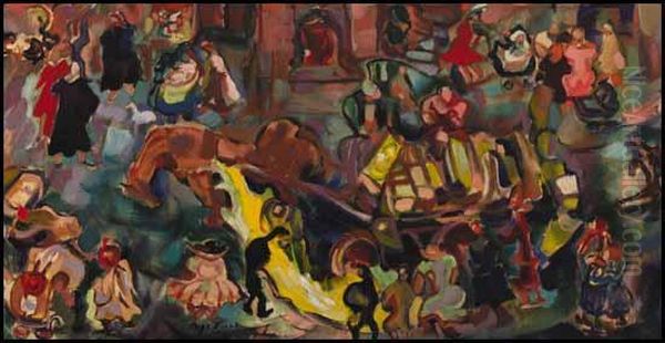 Street Celebration Oil Painting by Pegi Nicol Macleod