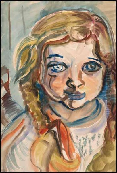 Portrait Of The Artist's Daughter Oil Painting by Pegi Nicol Macleod