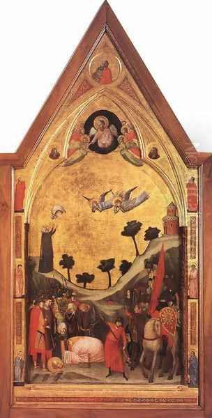 The Stefaneschi Triptych- Martyrdom of St Paul c. 1330 Oil Painting by Giotto Di Bondone