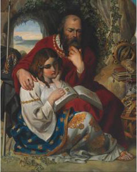 Prospero And Miranda Oil Painting by Daniel Maclise