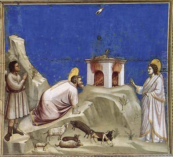 No. 4 Scenes from the Life of Joachim- 4. Joachim's Sacrificial Offering 1304-06 Oil Painting by Giotto Di Bondone