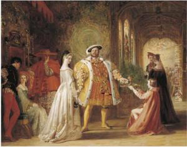 Henry Viii's First Interview With Anne Boleyn Oil Painting by Daniel Maclise