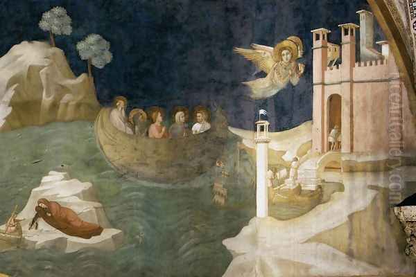 Scenes from the Life of Mary Magdalene- Mary Magdalene's Voyage to Marseilles 1320 Oil Painting by Giotto Di Bondone