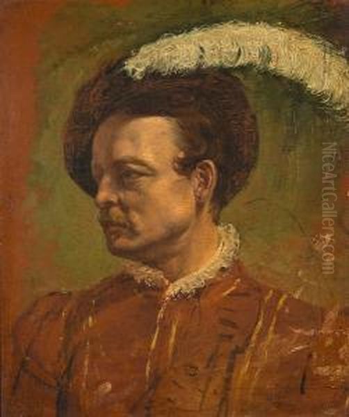 Portrait Study Of A Man Oil Painting by Daniel Maclise