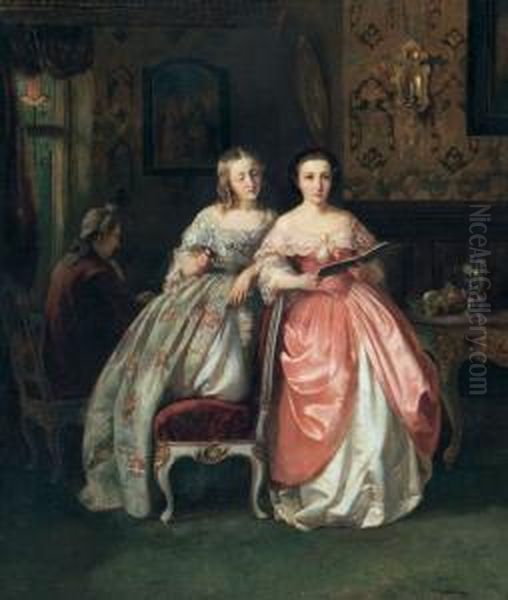 The Duet. Oil Painting by Daniel Maclise